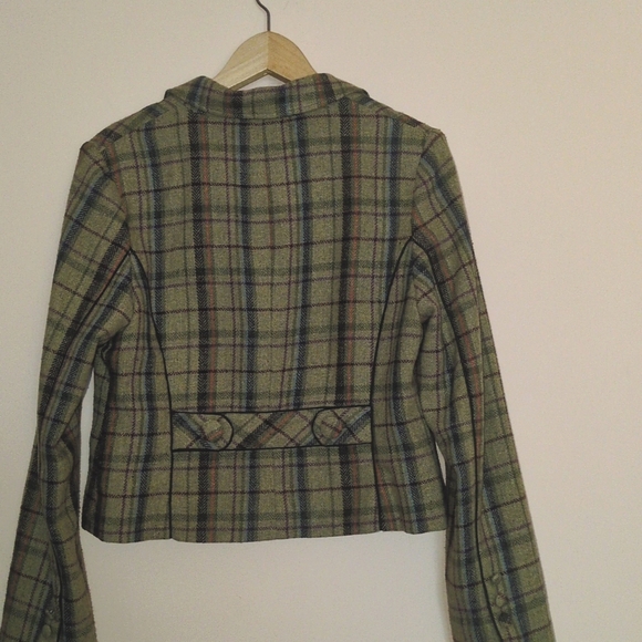 Plaid wool blend blazer size 10 - Picture 5 of 6